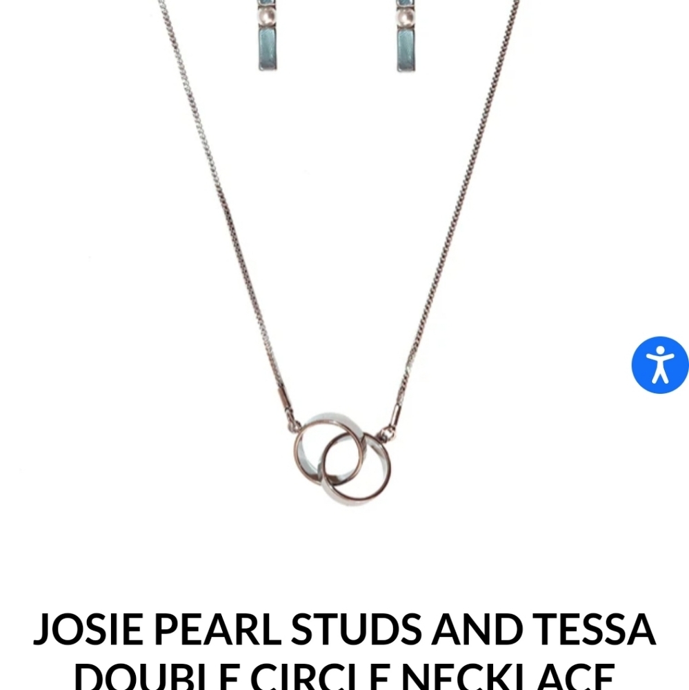2Bandits JOSIE PEARL STUDS & TESSA CIRCLE necklace